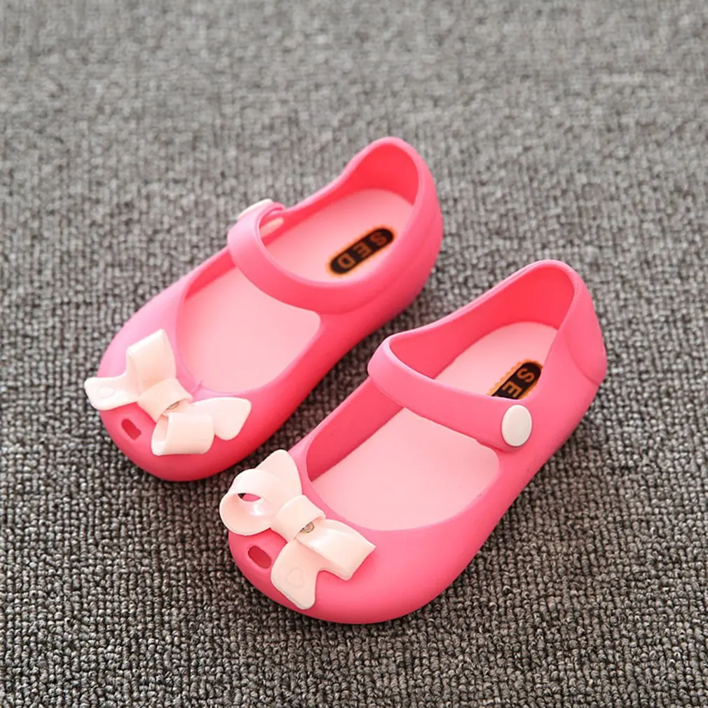 

Children Shoes Bowknot Style Cute and Sweet Buckle Strap Closure Round Toe Non-slip for Boys and Girls Soft and Flat Sole