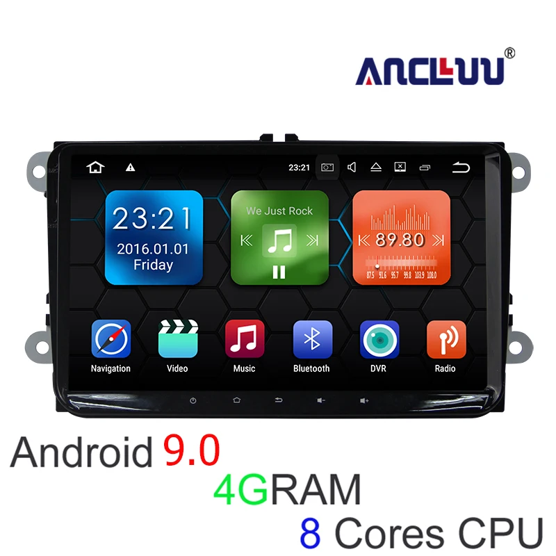 Cheap 9" Android 9.0 Car DVD for VW golf touran passat B6 sharan jetta caddy transporter t5 polo tiguan car radio gps navigator 4G RAM 0