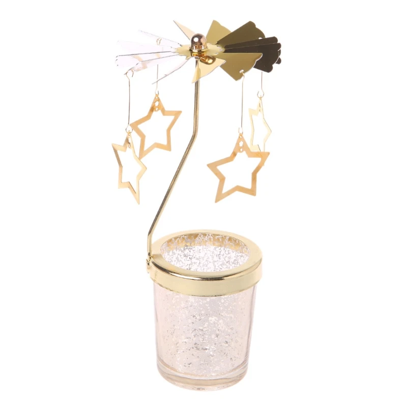 Рождественский вращающийся спиннинг карусель чайный светильник подсвечник центр домашнего декора подарки E65B