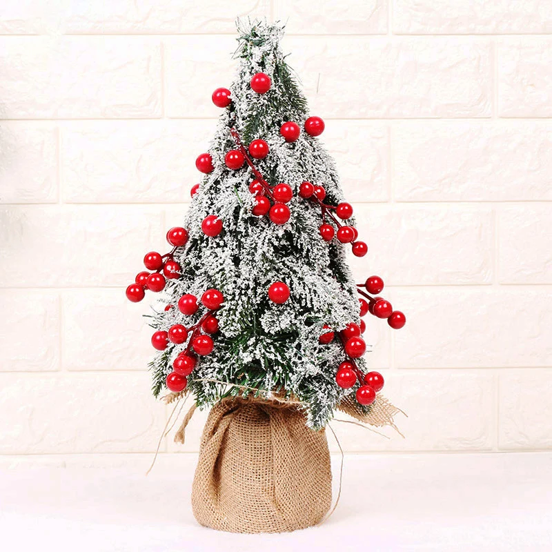 

New Year Table Decoration Mini Christmas Tree Decorations Miniature Tree Tabletop Christmas Tree With Mini Fruit Snowflake