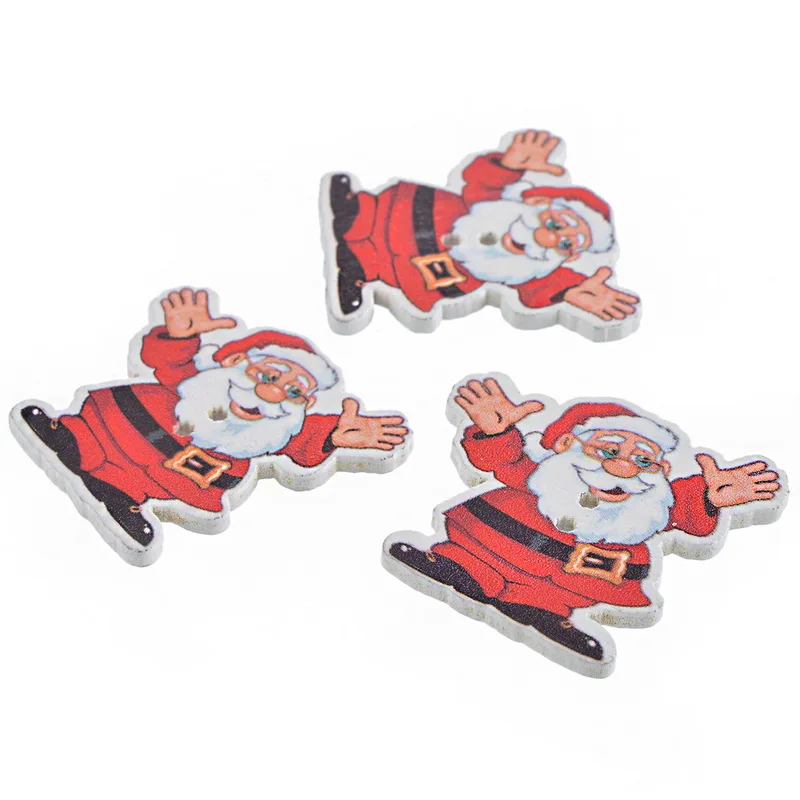 

Santa Claus Wooden Buttons DIY Scrapbooking Sewing Buttons Sewing Accessories 30PCs 3.3cm Christmas Decor Craft