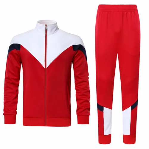 Red suit Молодежные кроссовки курток с капюшоном и брюками для Для женщин& Для Мужчин Пустой костюмы Футбол Баскетбол костюм для футбольных тренировок, для дома, пробежек, занятий на открытом воздухе, спортивная одежда - Цвет: Red suit