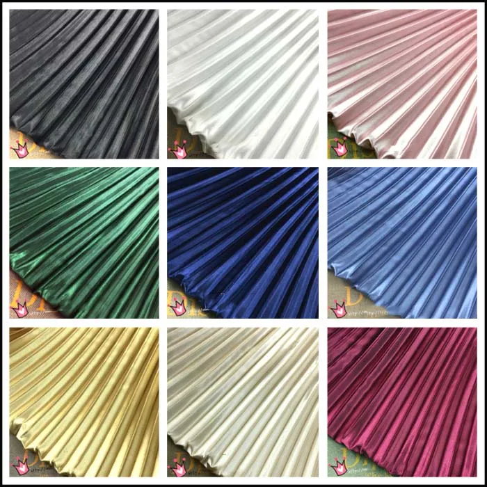 Pleated Dress FabricSilk Clothing  Solid Color Big Stripes Organ Imitation Thread Is Not Transparent Skirt decoración de telas