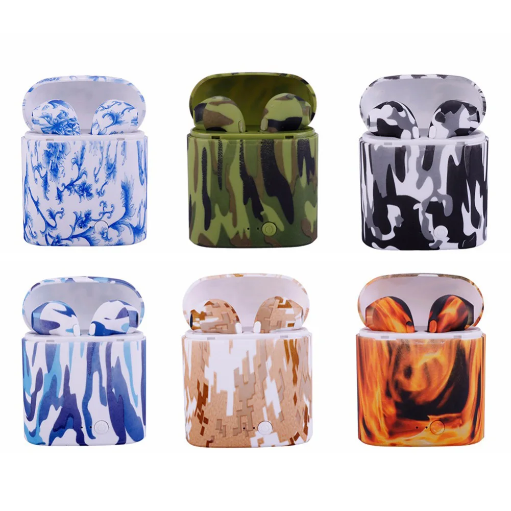 

I7s Camouflage I7 Bluetooth Earphones I7 Sports Bluetooth Headset with Charging Warehouse TWS Wireless Bluetooth Headset Coloure