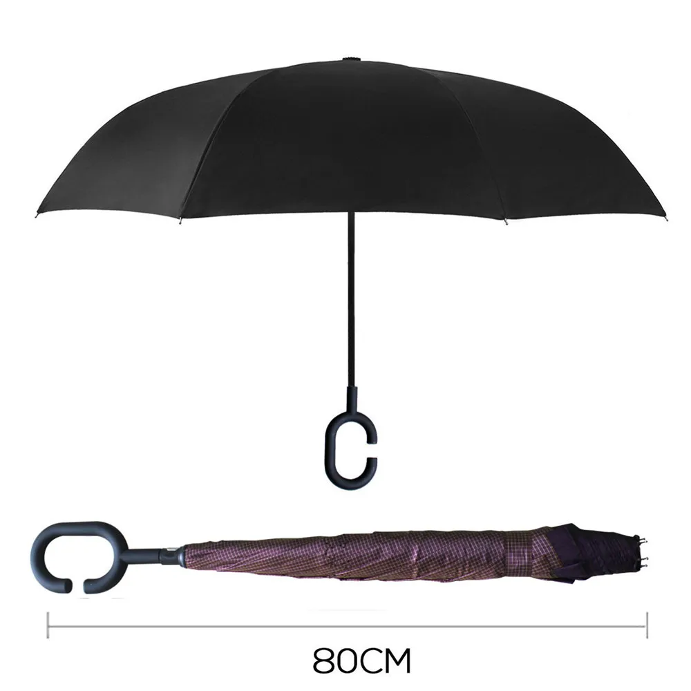 

Reverse umbrella girl men inverted umbrella C handle windproof lady sunscreen rainproof UV umbrella rain and rain dual-use