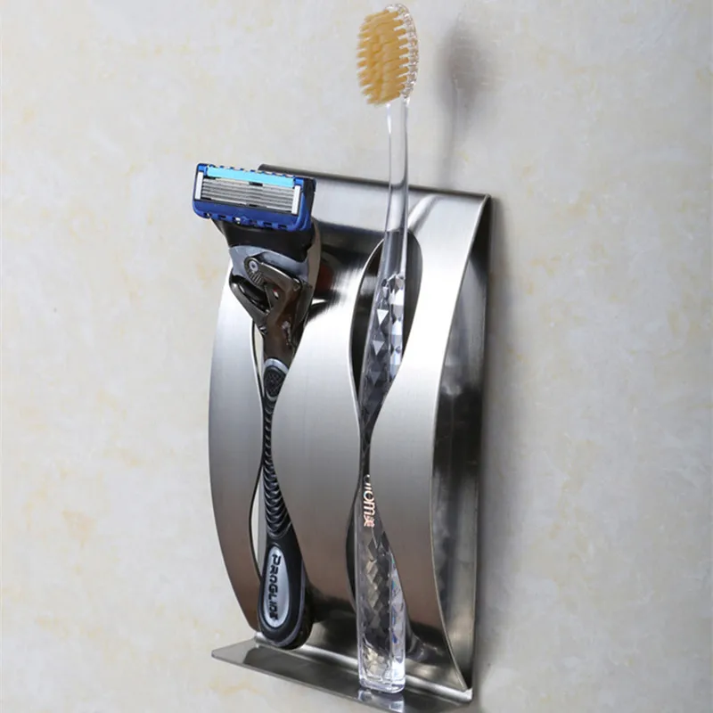 Настенный держатель для зубной щетки из нержавеющей стали|bathroom accessories|toothbrush