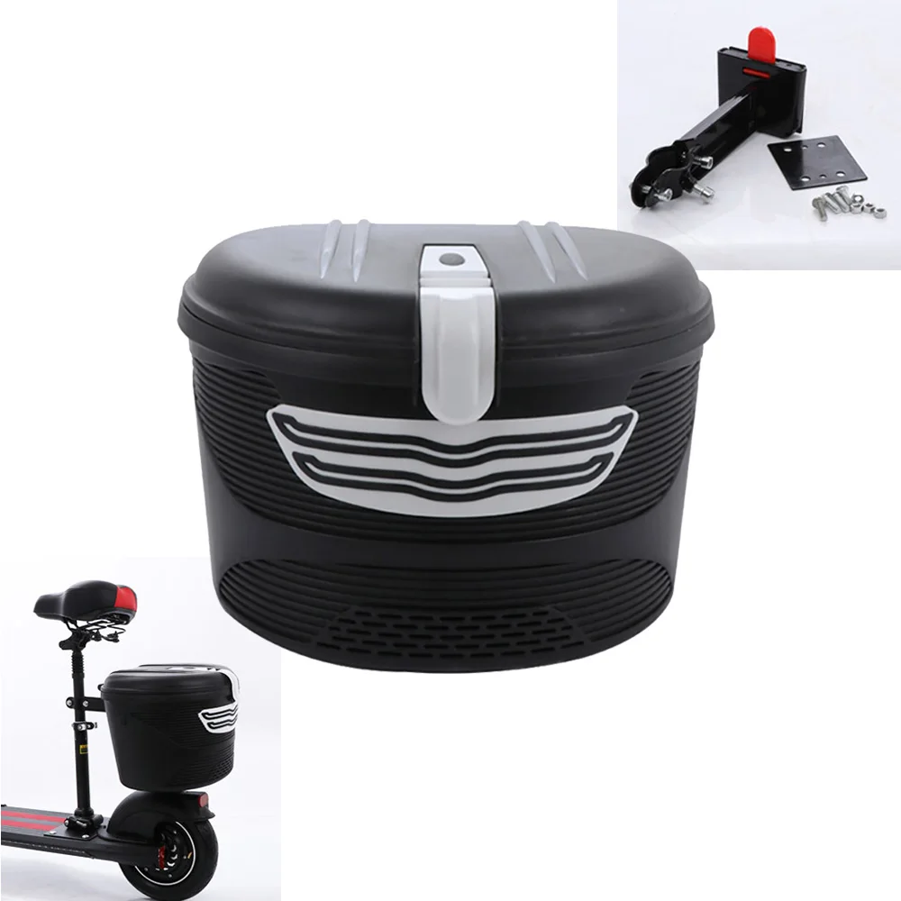 Корзина для скутера водонепроницаемый безопасности Противоугонный электрический скутер аксессуары большой емкости прочный задний корзина для хранения - Цвет: Rear White
