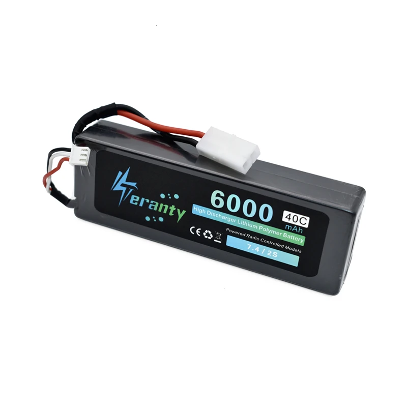 Обновленная батарея 7,4 v 6000maH 40C Lipo для радиоуправляемого квадрокоптера, автомобилей, лодки, дрона, запасные части 2s 6000mah 7,4 v, перезаряжаемая батарея 3 шт