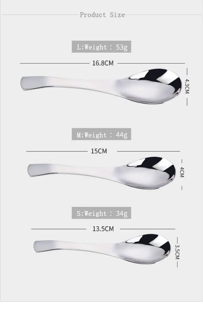 304 суповая из нержавеющей стали ложка углубляет утолщение большой емкости маленькая ложка креативная посуда