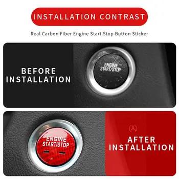 

Car Engine Start Stop Button Cover Sticker Carbon Fiber Ignition Swish Trim Decals Stivkers for Cadillac XTS XT5 CT6 CTS