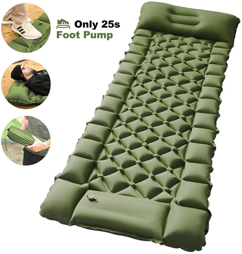Outdoor for Travel Self Inflating Camping Mat Foot Pump With Pillow