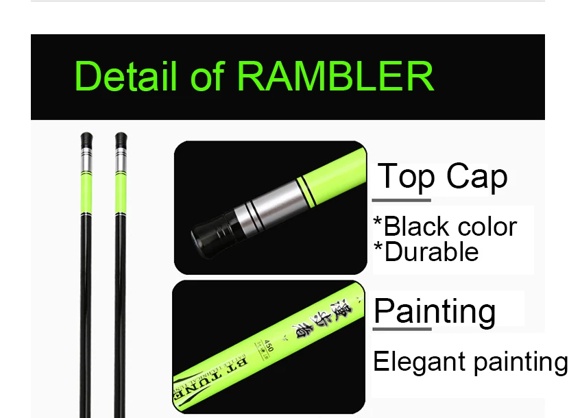 Goture ручное рыболовное удилище RAMBLER, 3,6 м, 4,5 м, 5,4 м, 6,3 м, 7,2 м, Телескопическое удилище из углеродного волокна, удилище Tenkara, удочка для рыбалки