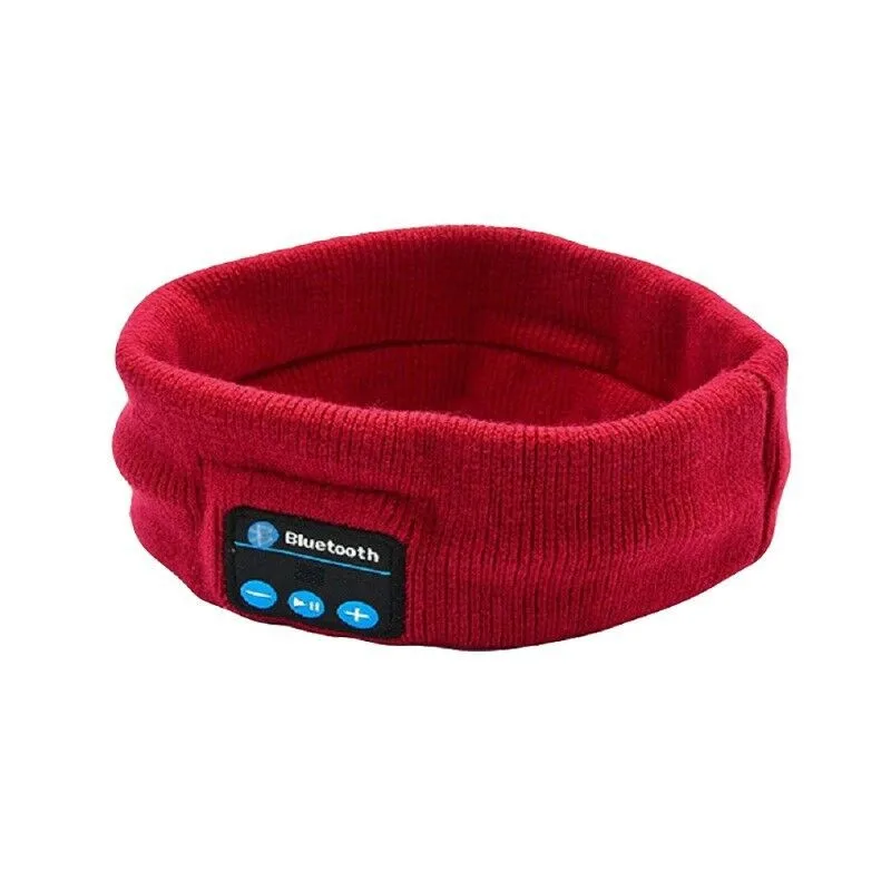 Анти-шум Спорт Бег сна беспроводной Bluetooth Музыка головная повязка телефон гарнитура - Цвет: Красный