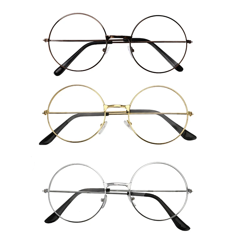 Unisex metal retro round frame eyeglasses clearance