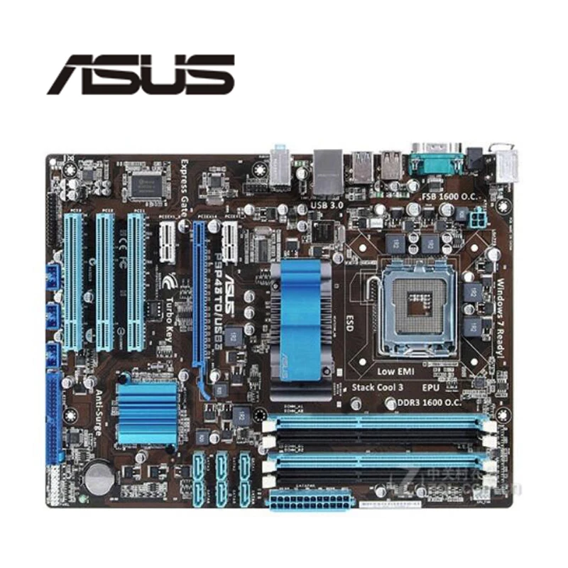 Для Asus P5P43TD/USB3 настольная материнская плата P43 Socket LGA 775 Q8200 Q8300 DDR3 оригинальная б/у материнская плата в продаже