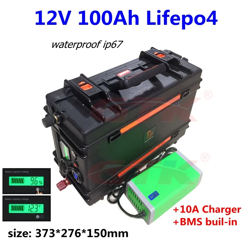 Литиевый Аккумулятор lifepo4 12 В 100 Ач для солнечной системы инвертор AGM UPS тележка