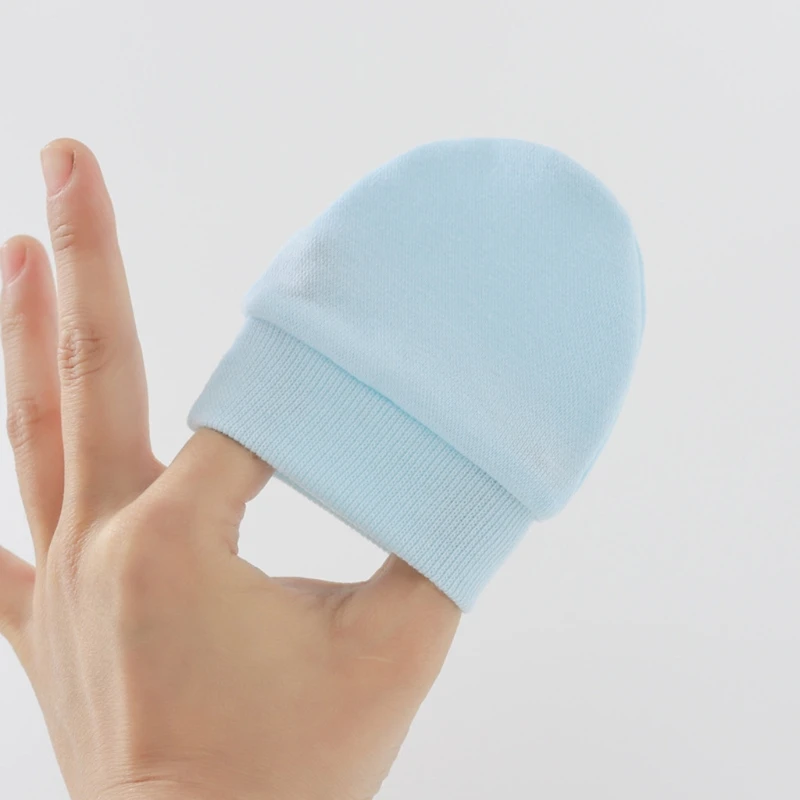 Baby Mittens Anti Scratch 4 Pairs Soft Cotton Face Protection Gloves Foot Cover Set for Baby Boys Girls