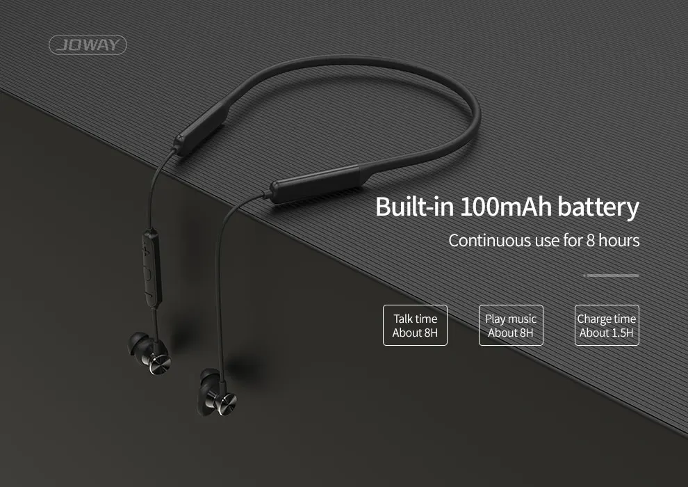 JOWAY H73 беспроводные Bluetooth спортивные наушники 3D стерео музыка гарнитура громкой связи с микрофоном магнитным шейным ремешком для мобильного телефона