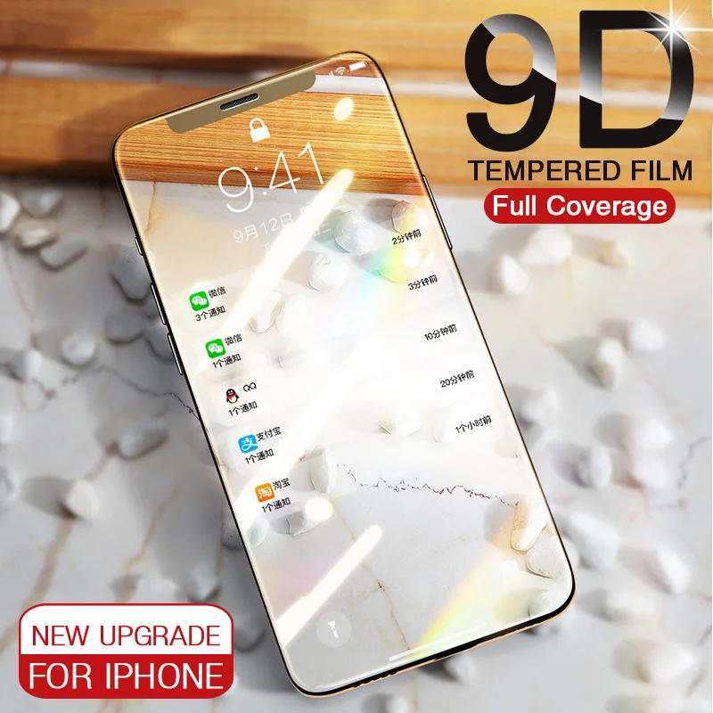 Защитное стекло 9D с полным покрытием для iPhone 11 Pro MAX 8 7 6 6S Plus XR XS MaX, защита для iPhone X XS 11, закаленное стекло