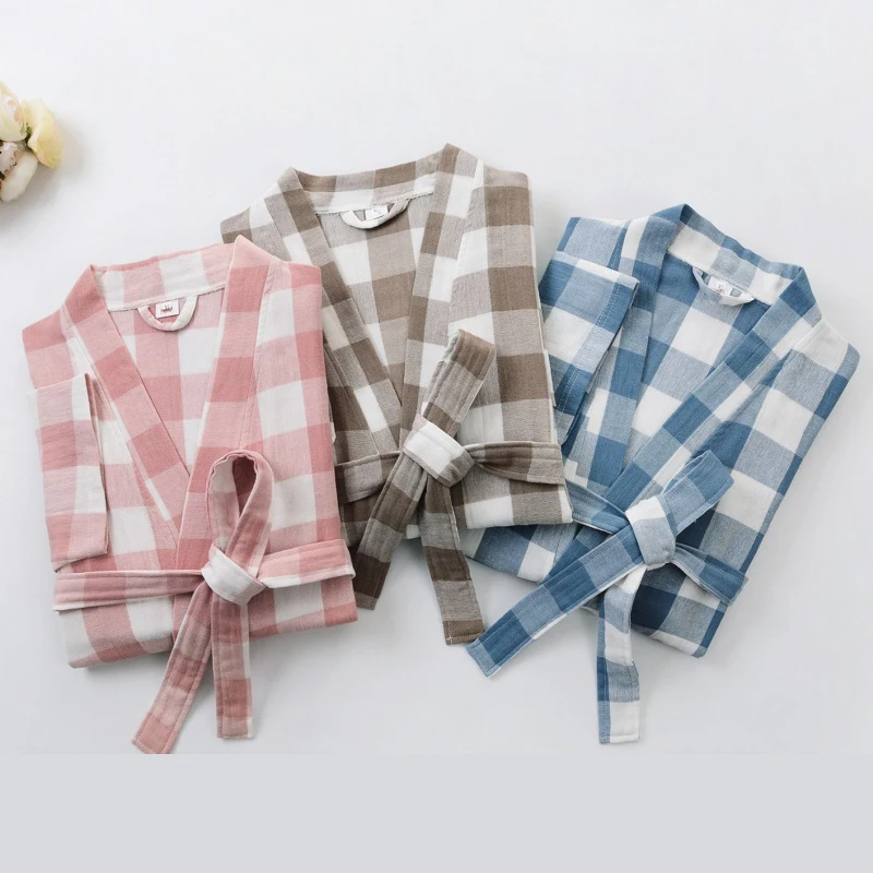 Халат женский из 100% хлопка пикантная одежда для сна газовая двойная рубашка