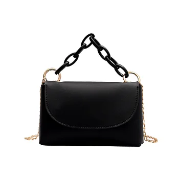 

Solid color fashion simple chain handbag, trendy all-match ladies shoulder diagonal bag small square bag