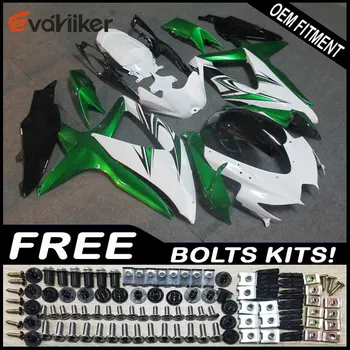 

Custom fairing for GSX-R600750 K8 2008-2010 ABS plastic motor Fairing kit Injection mold green white+Gifts