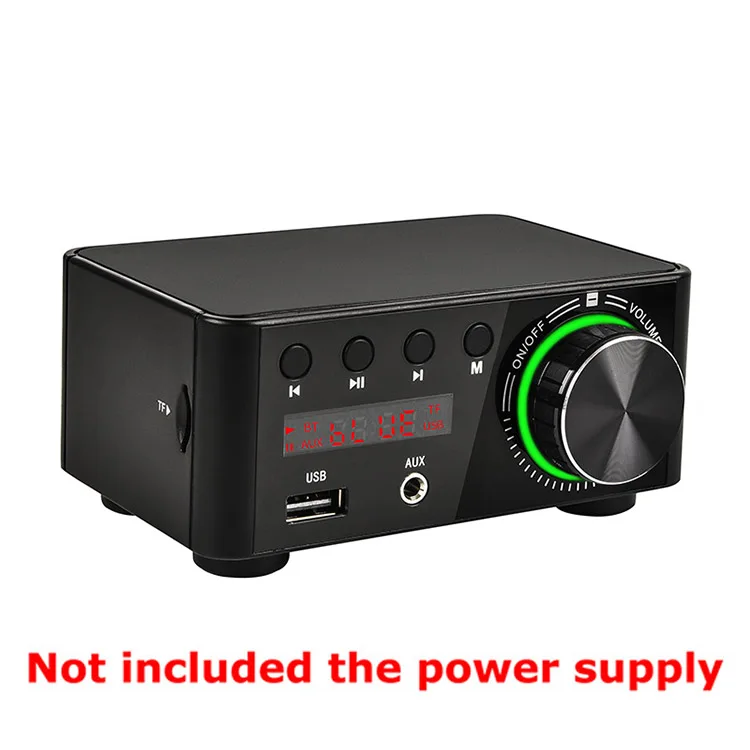 Mini Digital HiFi  Bluetooth 5.0 Power Class D Amplifier Audio Amp 50W*2 Home Theater Car Marine USB TF-Card AUX IN 