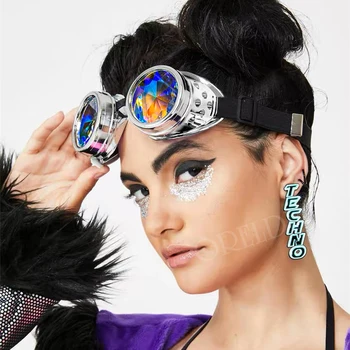 

Fashion Steam Punk Kaleidoscope Glasses Women Luxury Vintage Steam Punk Sunglasses Men Adjustable Elasticity Eyewear Gafas