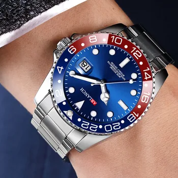 

Men Waterproof Analog Quartz Watch Classic Stainless Steel Strap Date Dress Watch Military Luminous Sport Wrist Watch Relogio