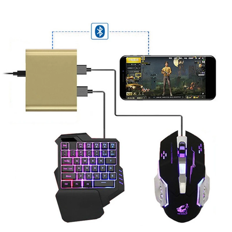 D6 мобильный Геймпад контроллер Bluetooth клавиатура мышь конвертер для Android IOS