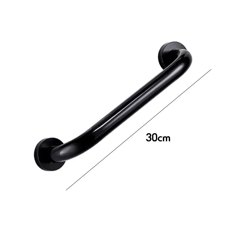 Black -30cm Космический алюминий 30/40/50 см Ванная комната Ванна поручень ванная комната туалет душ купаться прямые безопасности Поддержка ручка Полотенца стеллаж для выставки товаров - Цвет: Black -30cm