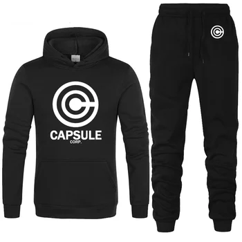 

Anime Dragon Ball Z Hoodies Men Streetwear CAPSULE CORP Print unisex Sweatshirt Harajuku HipHop Men Hoodies Pants Suit 2Pcs