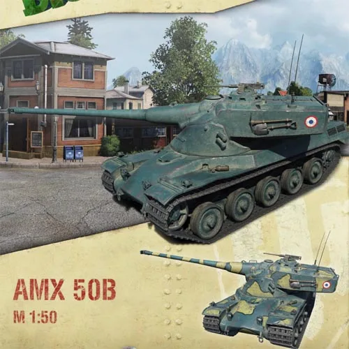 Tank World Simple Edition No. 12 AMX-50B Tank Paper Model DIY
