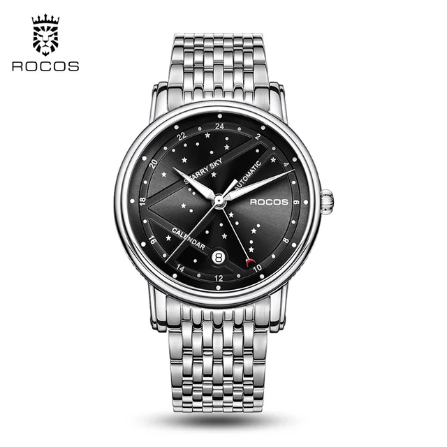 ROCOS Men's Automatic Mechanical Watch New Luxury Night Sky Watch Waterproof Sport Date Luminescence Sapphire WristWatch R0108 4