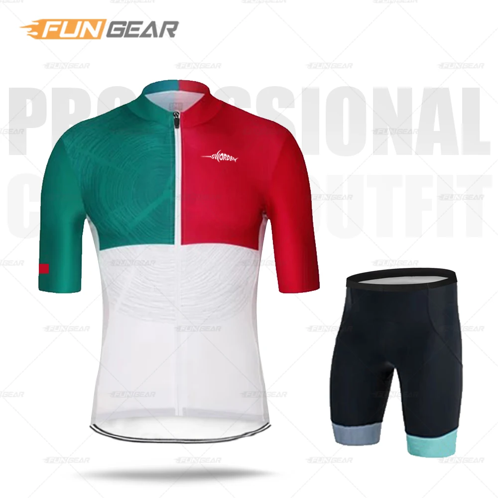 Cycling Clothing Men's Bicycle Jersey Set Summer Cycle Bib Short Ropa Ciclismo Maillot Roupa MTB Road Biking Wear Quick Dry - Цвет: Jersey and Pant