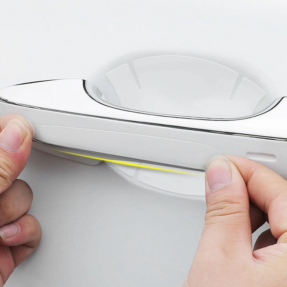 4/8pcs Car-styling Transparent Auto Door Handle Protection Film Stickers for Skoda Octavia Scala Rapid Kodiaq Fabia Superb Karoq