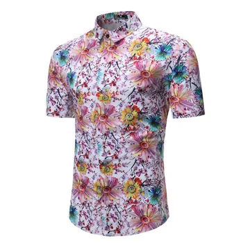 

Printed Shirt Men Luxury Vintage Hawaiian Shirt Short Sleeve Shirt For Men Summer Luxury Royal Mens Shirts Casual Slim Fit