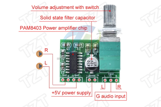 Módulo Amplificador De Som PAM8403 3 3W Estéreo - Eletro Parts - Foto 6