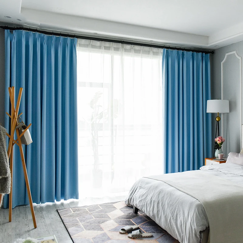 1pc curtain Высокой точности шелковые Шторы s ткань дома, отеля, плотные 99% Шторы окна для Гостиная Спальня мягкий Draps Кухня - Цвет: 1pc curtain