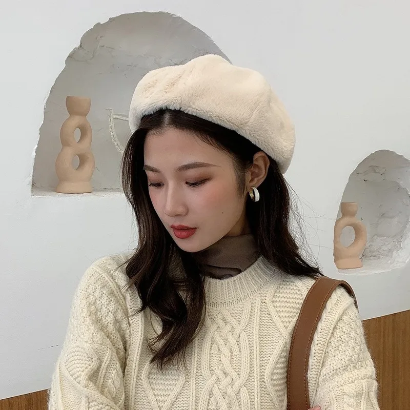 

Autumn and Winter Beret Women's Hat Korean Warm Fashion Retro British Painter Hat Fall Hats for Women 2020 Christmas Gifts