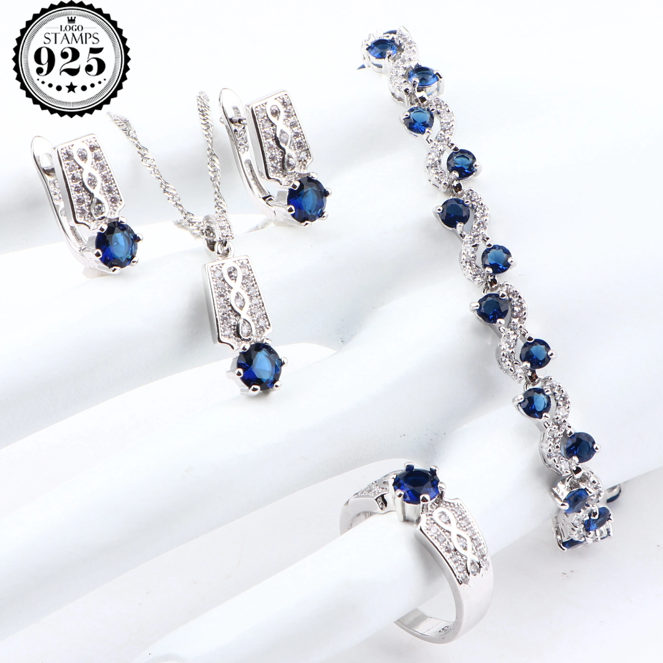Zirconia Luxury Jewelry Sets Women 925 Silver Jewelry Set Women