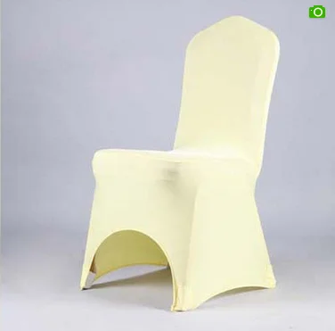 100 шт лайкра спандекс чехлы на кресла стрейч банкетные чехлы для стульев Чехлы Свадебные украшения - Цвет: Светло-желтый