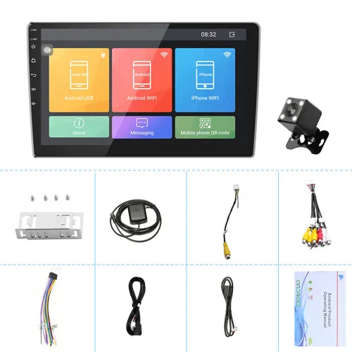 2DIN Android 8,1 9 дюймов 2.5D автомобильный стерео MP5 gps Navi WiFi BT APP FM Радио авторадио DVR Зеркало Ссылка - Цвет: with 4led cam