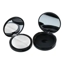 2 шт. прочные многоразовые пластиковые черные пустые бутылки круглые футляры дорожные контейнеры для пудры румян тени для век бальзам для губ