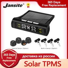 Jansite – système intelligent de surveillance TPMS de la pression des pneus de voiture, à énergie solaire, affichage numérique LCD, système d'alarme de sécurité automatique