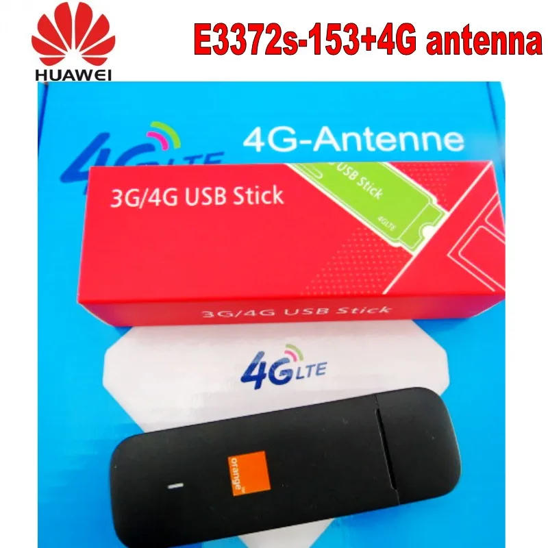 Разблокирована Huawei E3372 E3372s-153 150 Мбит 4 г LTE USB Dongle + 4 г LTE антенны 35dBi CRC9 для E3372 4 г LTE FDD Модем