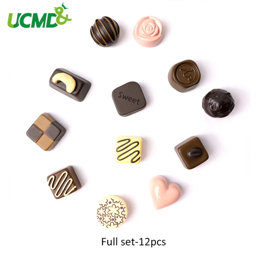 

12pcs 3D Creative chocolate Refrigerator sticker Simulation Food Message Memo File Fridge Whiteboard Magnet Home Decor Stickers