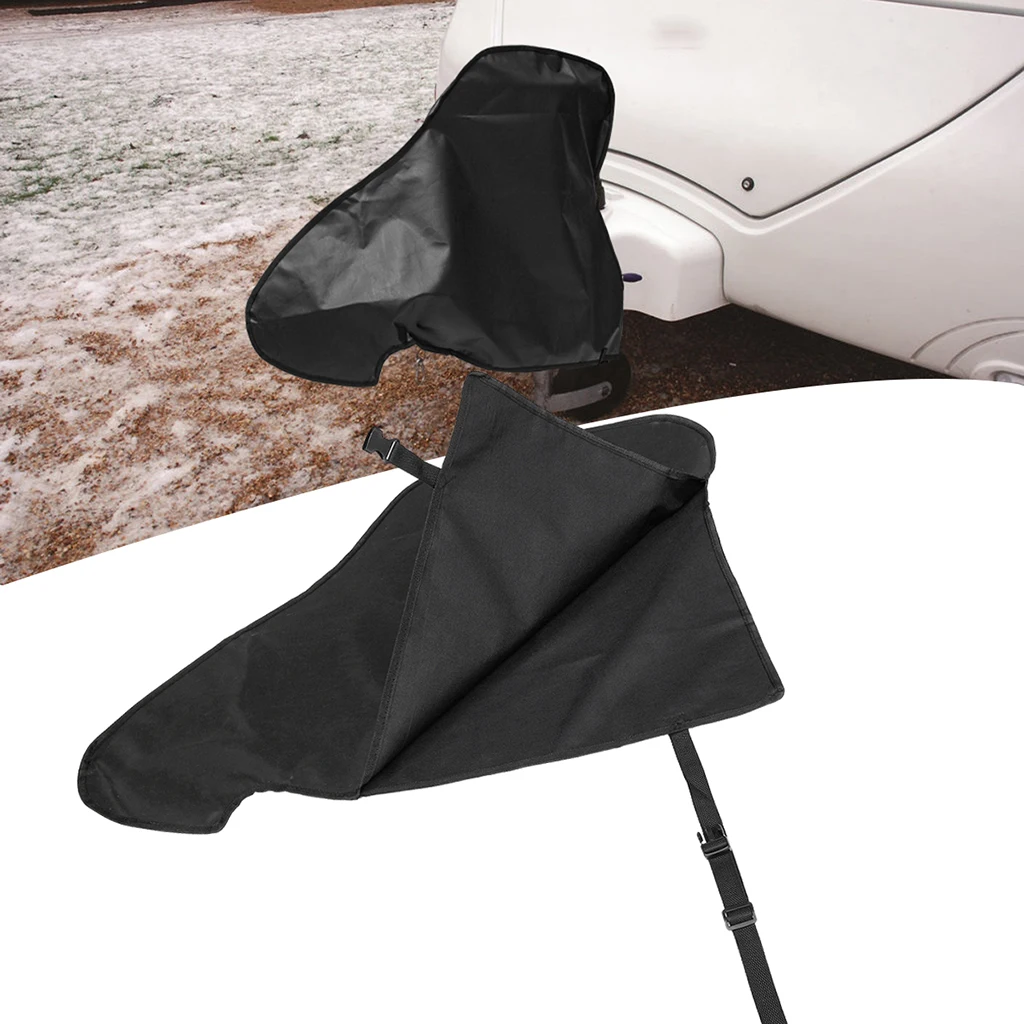 RV Caravan Trailer Towing Cover Waterproof Rain Snow Dust Protection Cover with Buckle strap UV-Blockage RV Towing Hitch