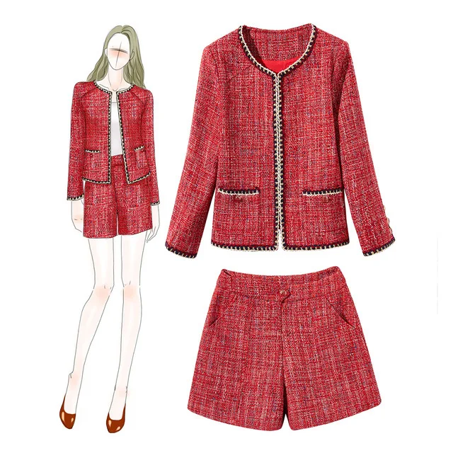 tweed jacket and shorts set