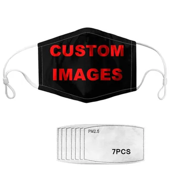 

TWOHEARTSGIRL PM2.5 Mouth Mask Custom Your Image/Name/Logo Unisex Face Masks Anti-Dust Mask with 7pcs Activated Carbon Filters